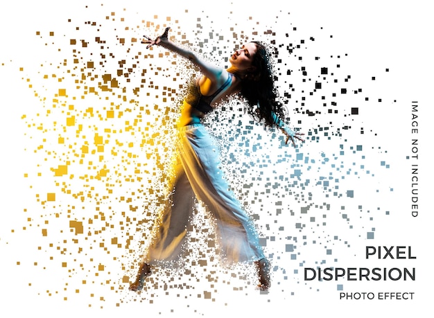 Pixel dispersion photo effect template