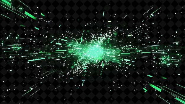 Pixel Explosion With Digital Pixels Glitch Effects and Video PNG Neon Effect on Dark Background