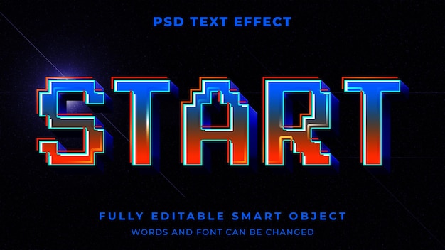 Pixel game editable text effect