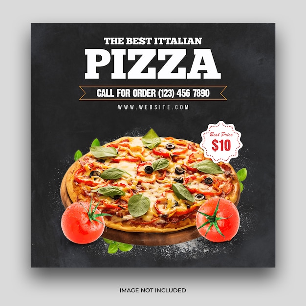 Pizza food menu social media post & web banner template Premium Psd