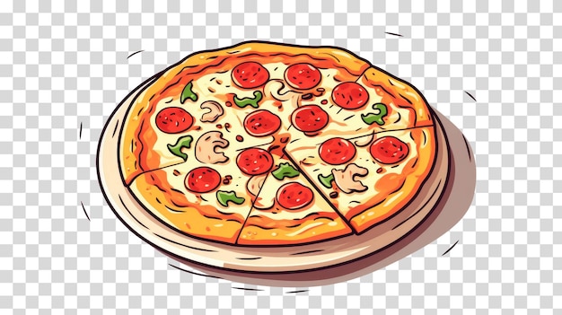 Pizza isolated on transparent background vector illustration