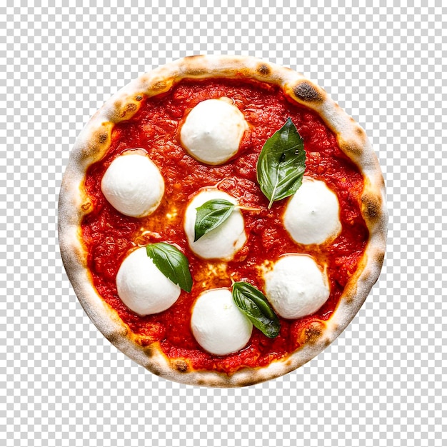 PSD pizza margherita on transparent background