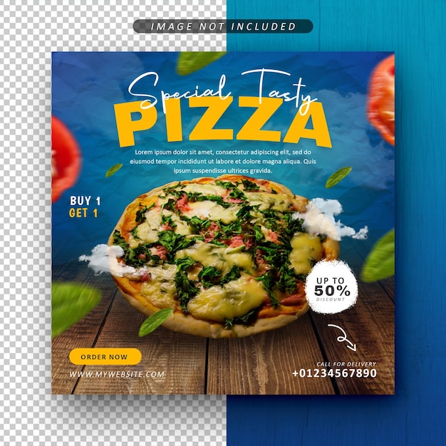 Pizza menu social media promotion post feed banner template