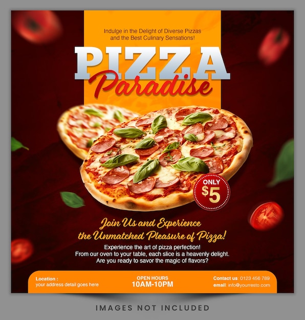 Pizza Paradise Social Media Promotion Premium PSD Template