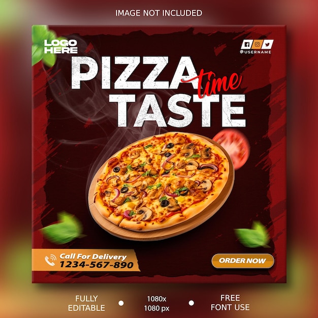 Pizza and Restaurant promotion social media banner