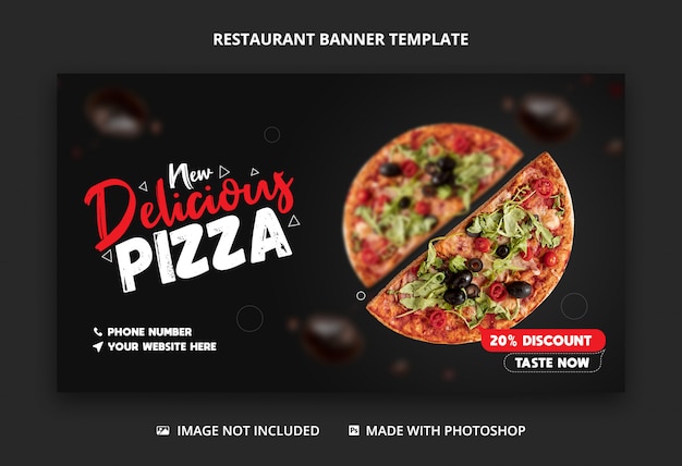 Pizza sale modern web banner template design