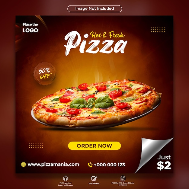 Pizza Sales Social Media Post PSD Template banner