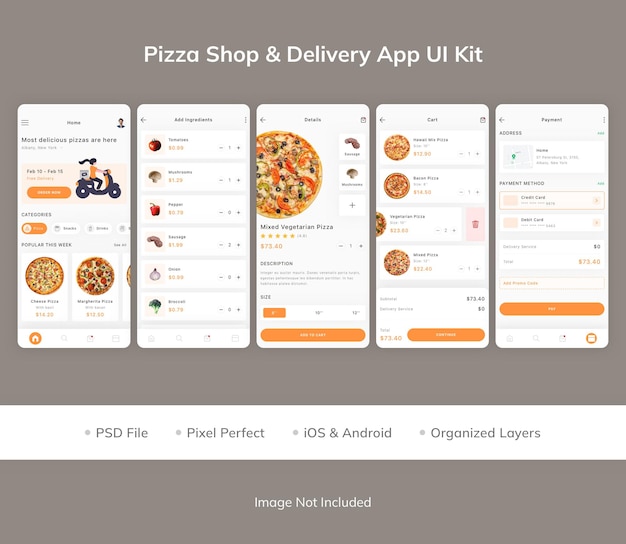 Pizza Shop and Delivery App UI Kit