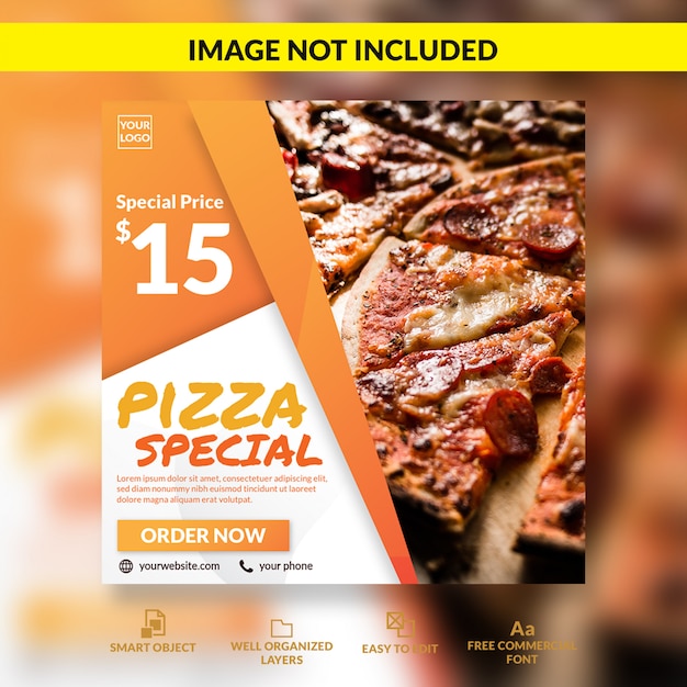 Pizza special offer social media post template