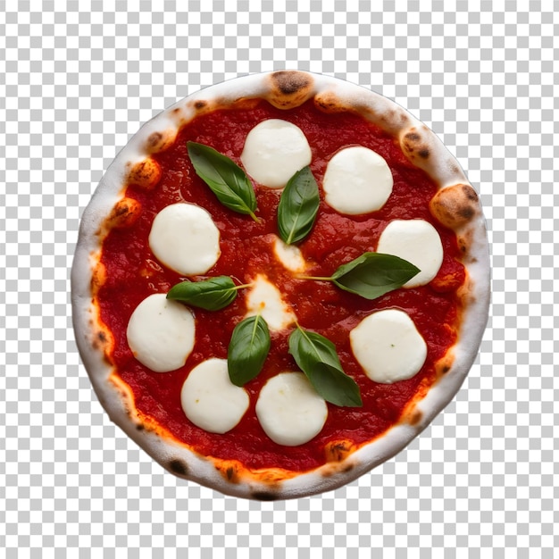 PSD a pizza with mozzarella cheese and basil on it