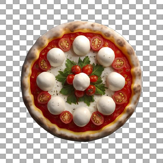 PSD pizza with mozzarella cheese spicy tomato sauce isolated on transparent background