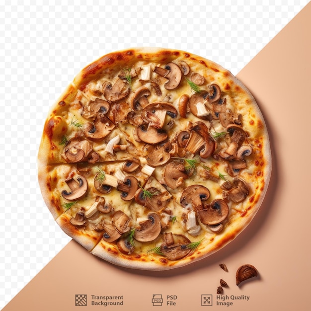 a pizza with mushrooms and mushrooms on it