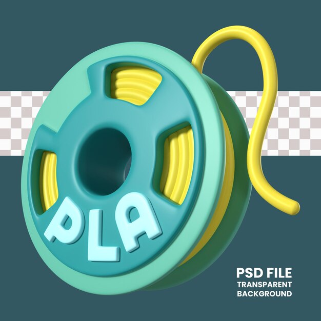 PLA Filament Spool 3D Illustration Icon