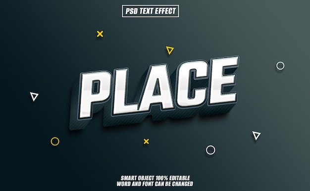 PSD place text effect font editable typography 3d text