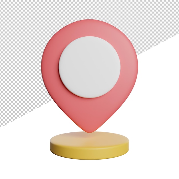 Placeholder Location Mark front view 3d rendering icon illustration on transparent background