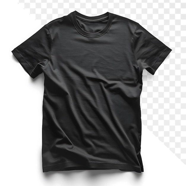 PSD plain black t shirt mockup on white background