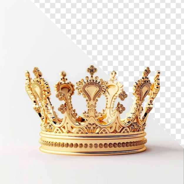 Plain Golden Crown Isolated on transparent background