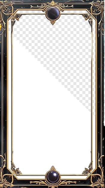 Plain Tarot Card Border Frame on Transparent Background