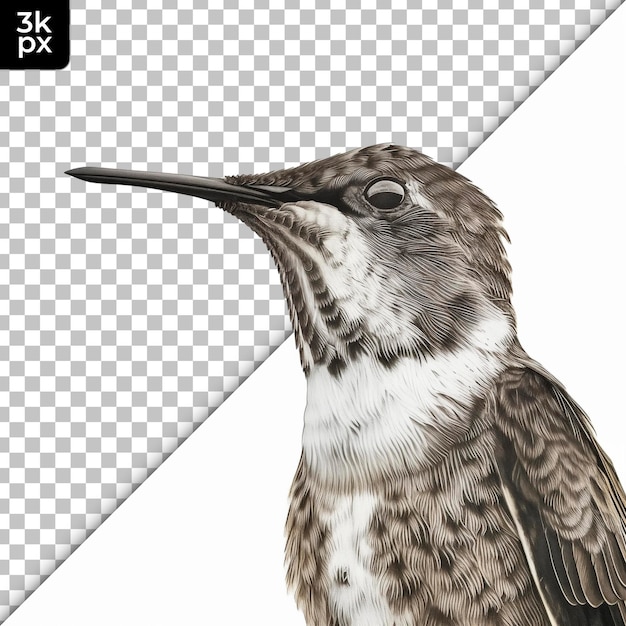 Plaincapped Starthroat Isolated on Transparent Background