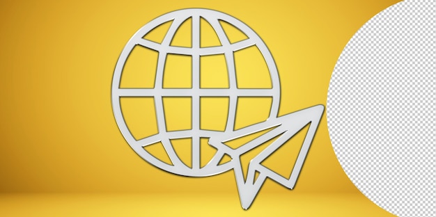 Plane Globe Icon flat illustration Transparent PNG