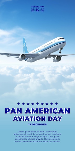 The plane will land with the sky in the background pan american aviation day AI Generative