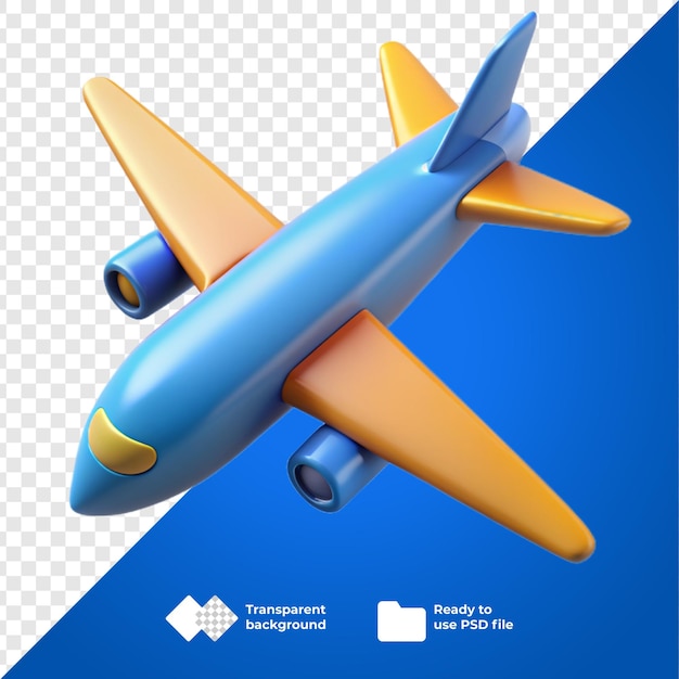 a plane with a blue and orange plane on it