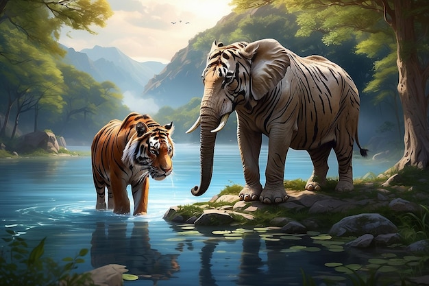 PSD planet animals planet tigers