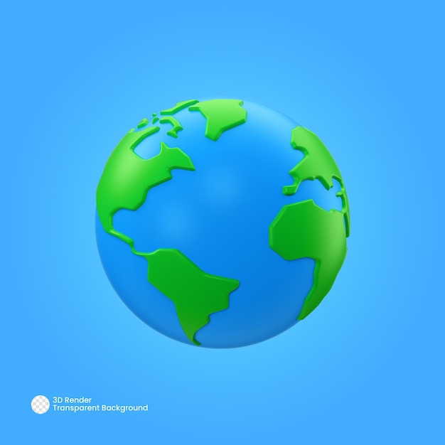 Planet earth globe 3D Render