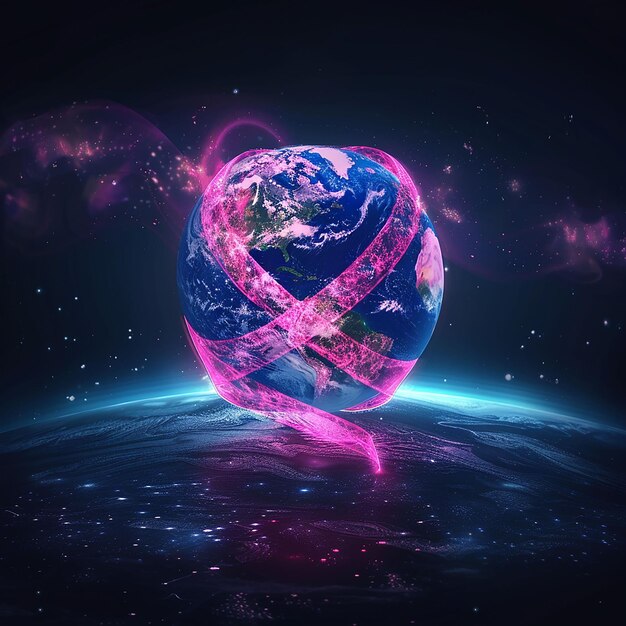 PSD a planet earth with a heart in the middle and the words earth in the middle