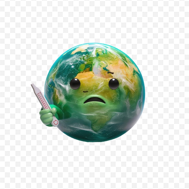 a planet earth with a syringe in its mouth and a syringe in the middle