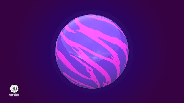 PSD a planet purple ball with purple stripes on a transparent background