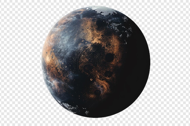 Planet in space isolated on transparent background