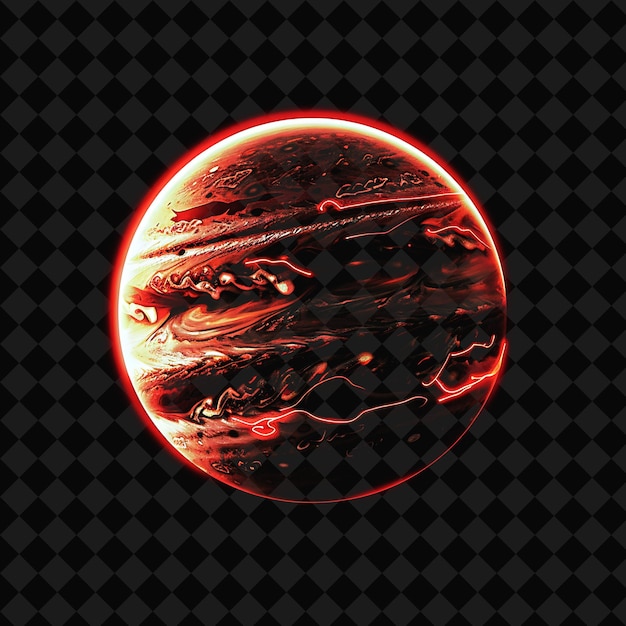 PSD a planet with a red glow in the middle