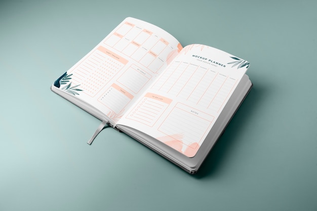 Planner notebook mockup design