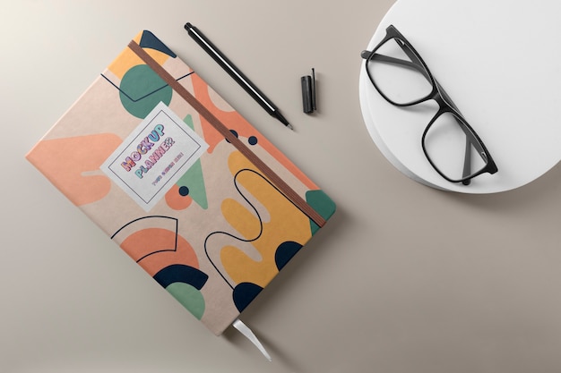 Planner notebook mockup design