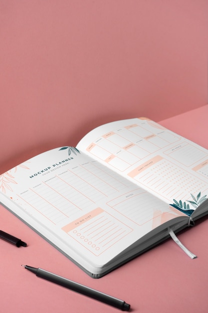 PSD planner notebook mockup design