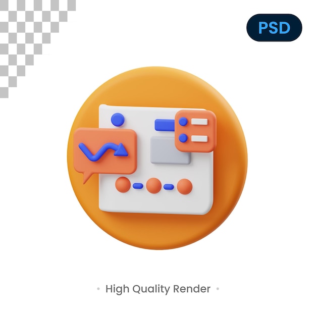 Planning 3D Render Illustration Premium Psd