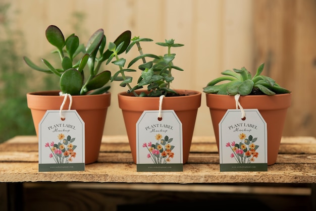 PSD plant label mockup design