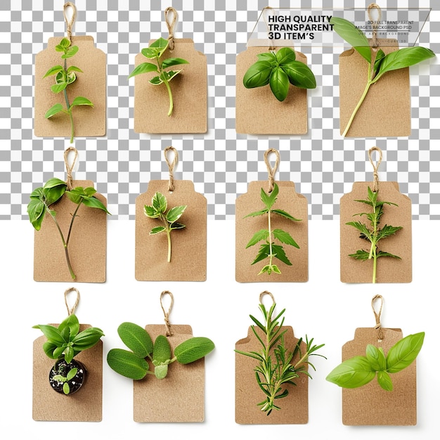 Plant Labels Labels Used for Identifying Plants on Transparent Background