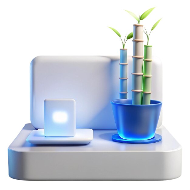 a plant and a laptop on a table with a plant in a pot