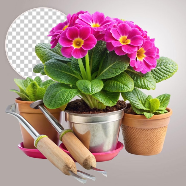 PSD plant pot flower isolated on transparent background