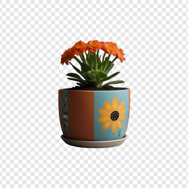 PSD plant pot flower isolated on transparent background