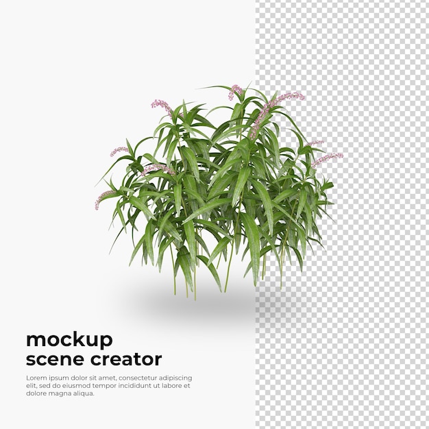 Plant in rendering decoration mockup