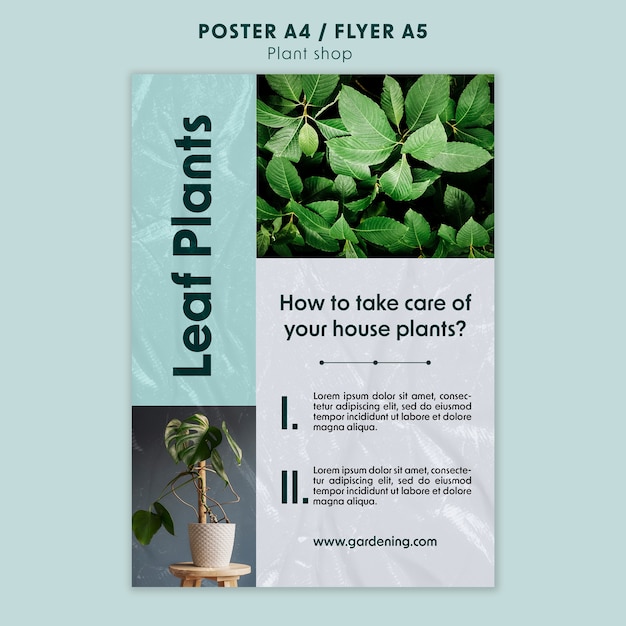 Plant shop poster template