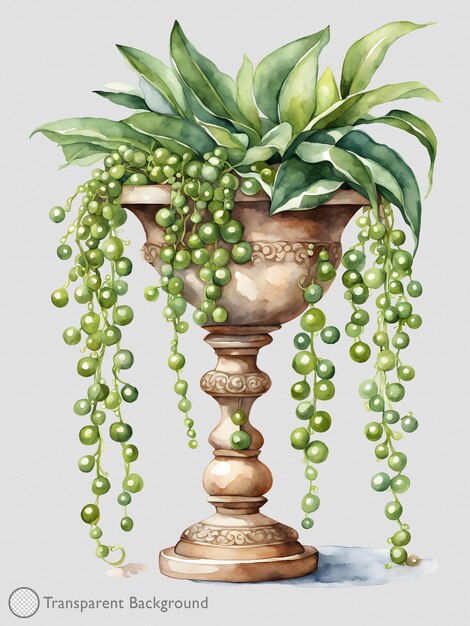 PSD plant watercolor illustration