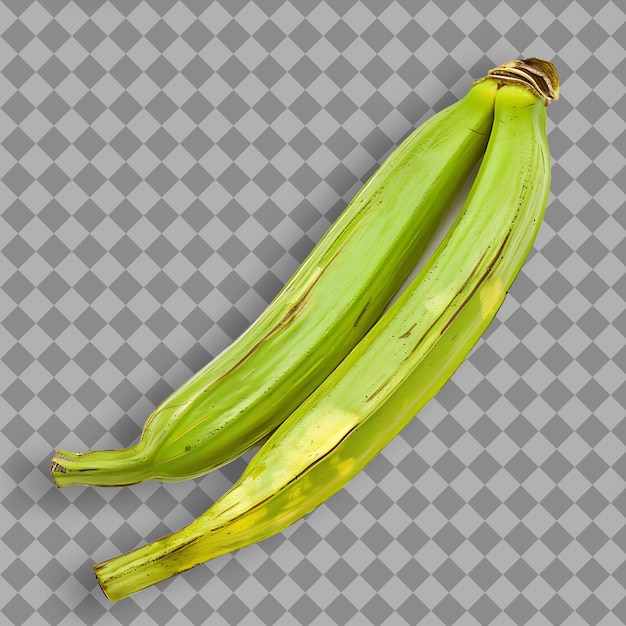 Plantain Fruit With Elongated and Curved Shape and Green or Isolated Fruit on Clean Background