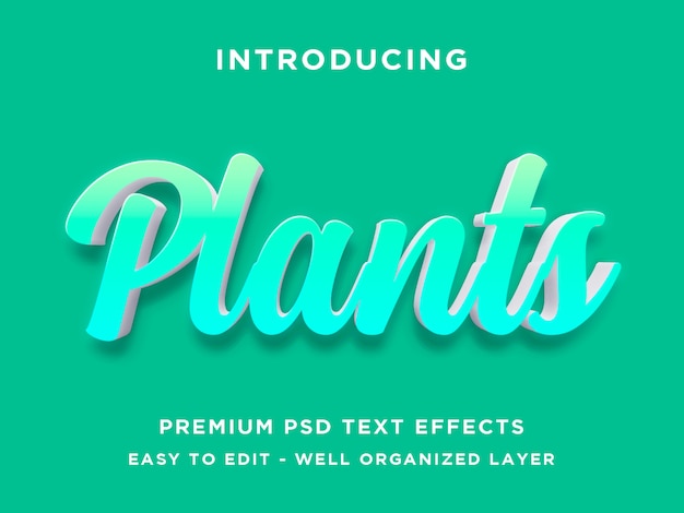 Plants, Editable Text Effect Styles  PSD