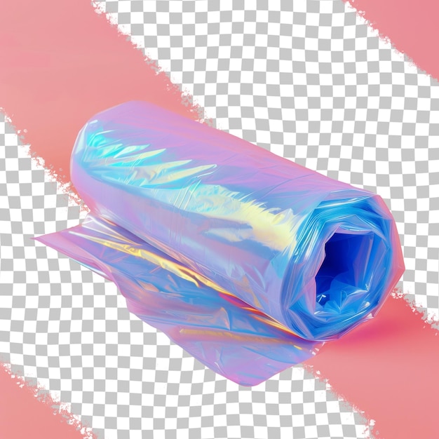 PSD a plastic bag with a blue and pink background and a pink and blue design