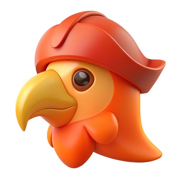 a plastic bird figurine of a bird wearing a red helmet