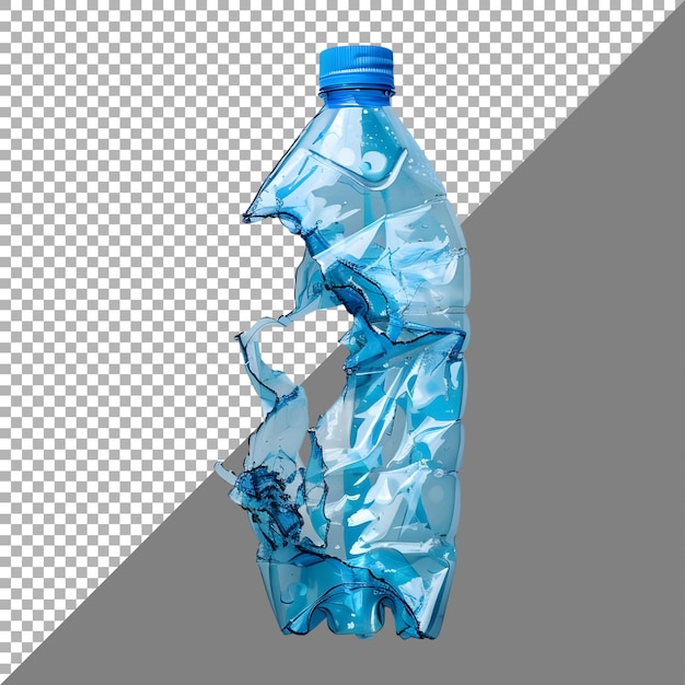 Plastic Bottle Scattered on Transparent Background Ai Generated